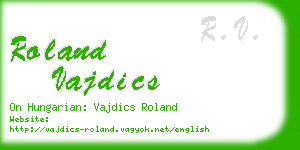 roland vajdics business card